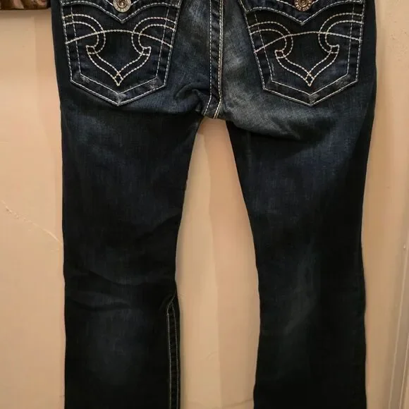 Big Star Dark Blue Boot Cut Jeans 25R x 31 - Picture 4 of 6